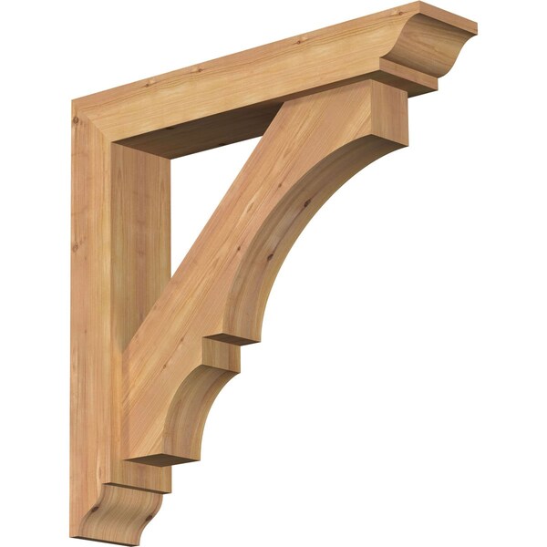 Ekena Millwork Balboa Traditional Smooth Bracket w/ Offset Brace, Western Red Cedar, 5 1/2"W x 28"D x 28"H BKT0604X28X28BOA01SWR - main